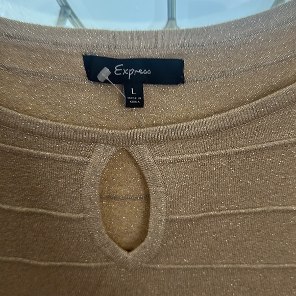 Beautiful gold sparkly Express address in size large never worn - Picture 2 of 3